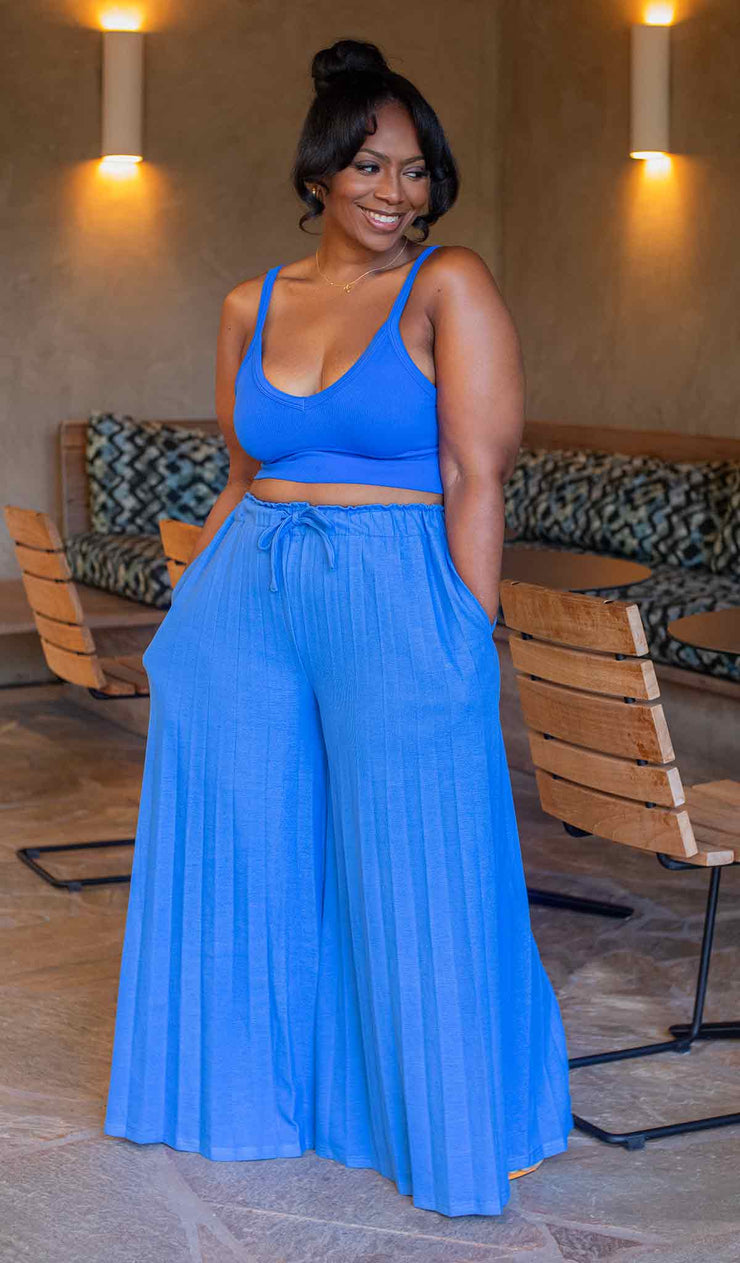 Blue Crush | Pleated Knit Pants