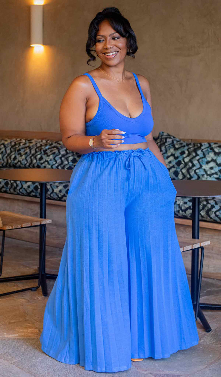 Blue Crush | Pleated Knit Pants