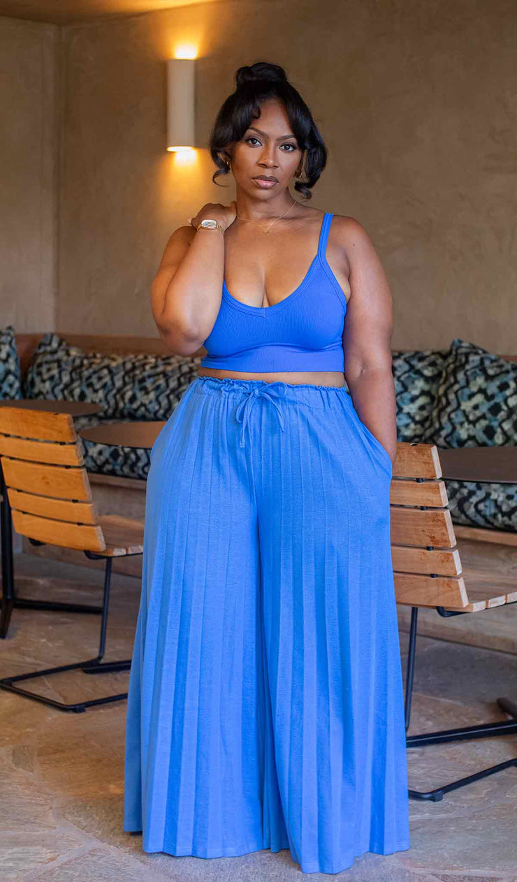 Blue Crush | Pleated Knit Pants