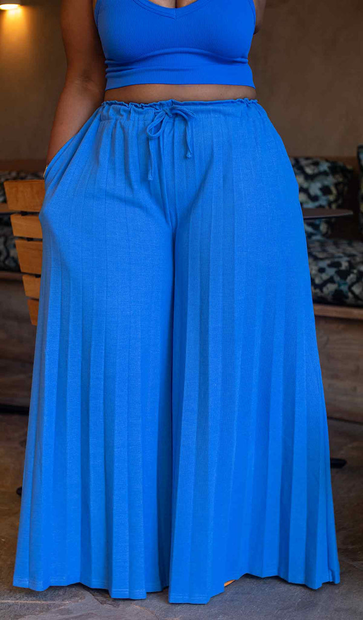 Blue Crush | Pleated Knit Pants