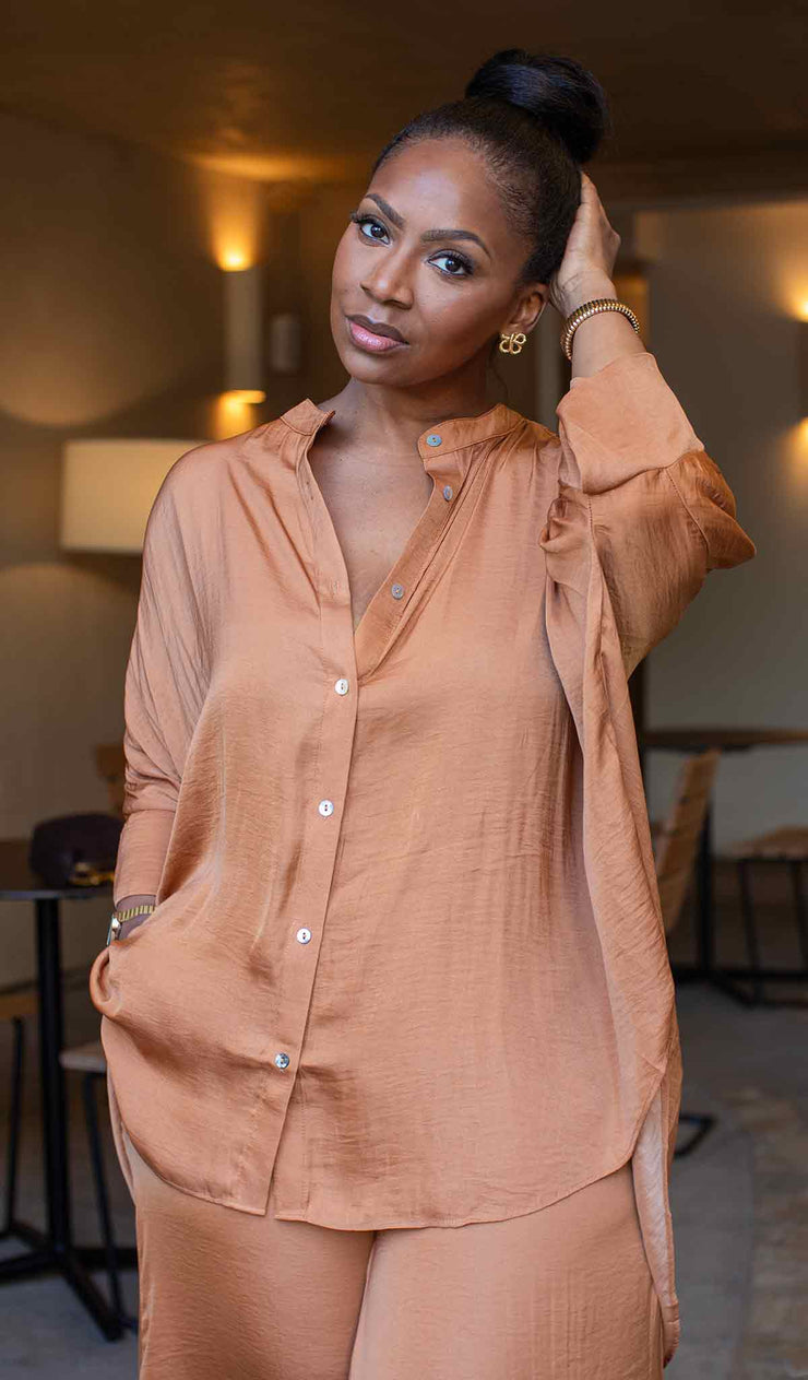 Amber Air |  Oversized Button Up Top