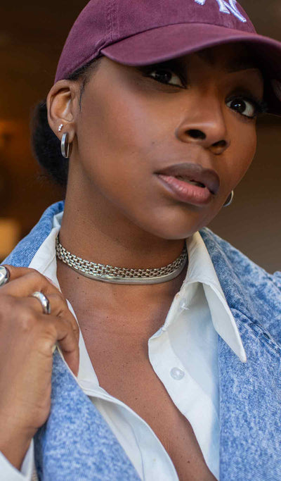 Gilded Line | Silver Choker