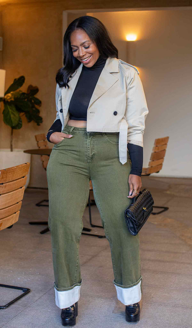 Olive Theory  | Cuffed Denim
