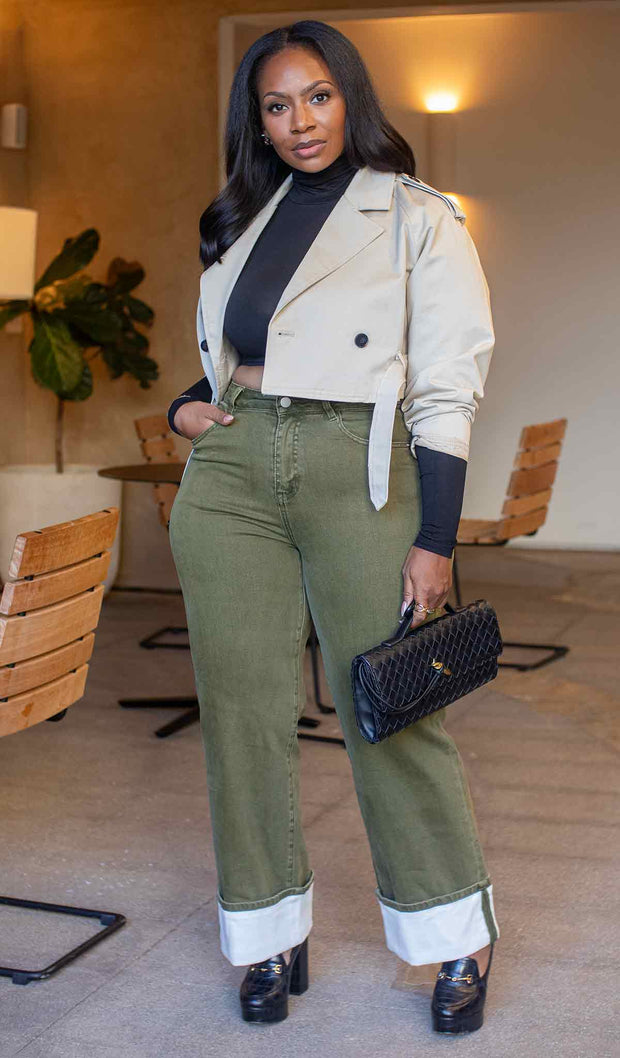 Olive Theory  | Cuffed Denim