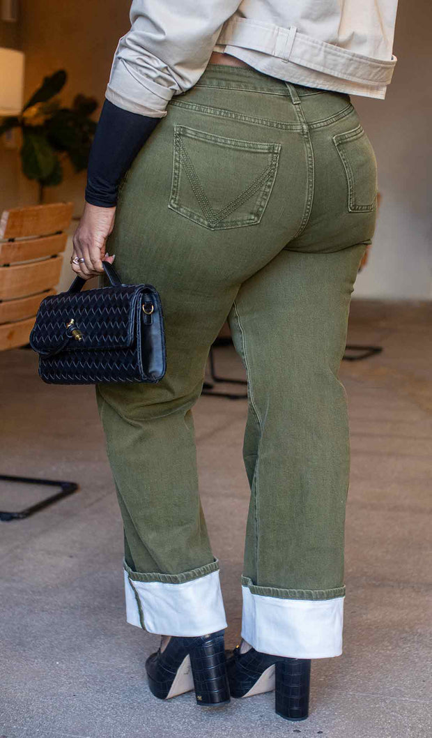 Olive Theory  | Cuffed Denim