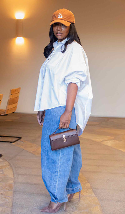 Simple Girl  | Ankle button Ballon Denim (PRE-ORDER APPROX SHIP 9.19.25)