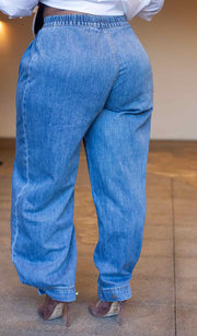 Simple Girl  | Ankle button Ballon Denim (PRE-ORDER APPROX SHIP 9.19.25)