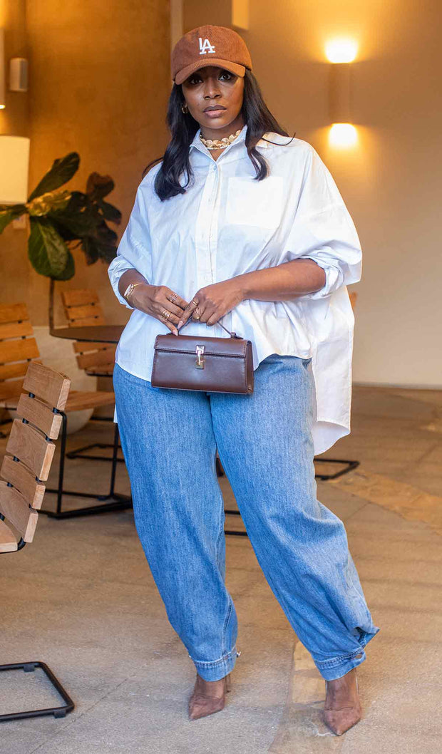 Simple Girl  | Ankle button Ballon Denim (PRE-ORDER APPROX SHIP 9.19.25)