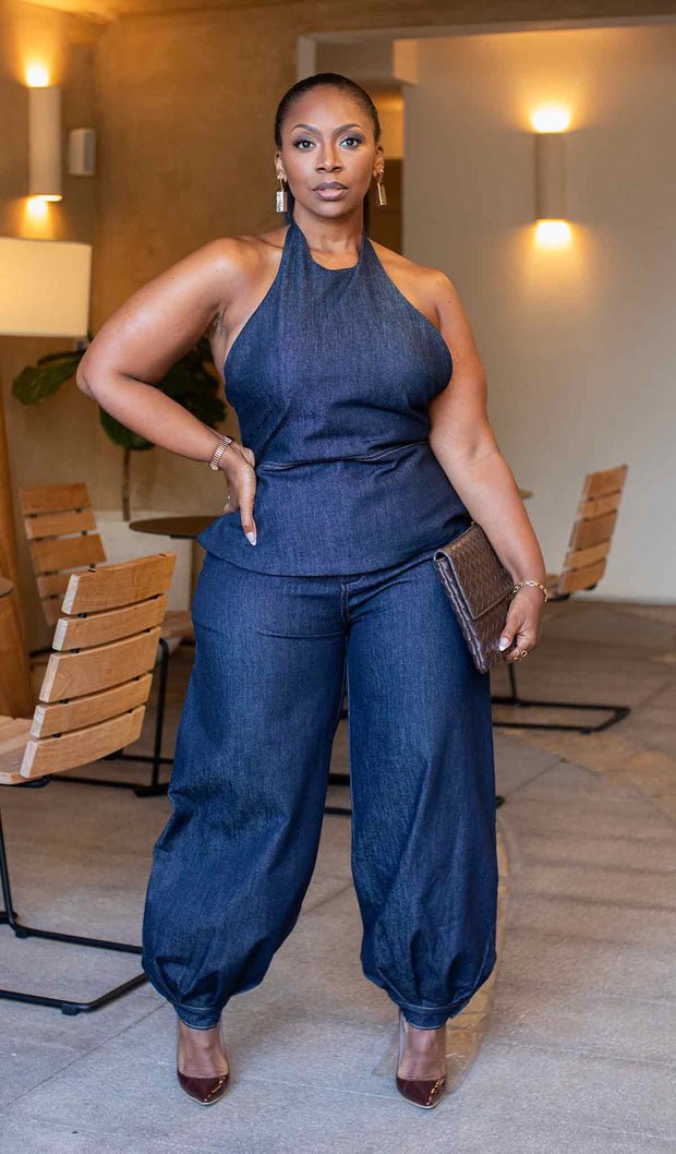 Icon | Denim Halter Pant Set (PRE-ORDER APPROX SHIP 11.10.25)