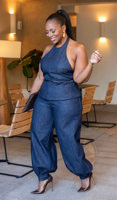 Icon | Denim Halter Pant Set (PRE-ORDER APPROX SHIP 11.10.25)