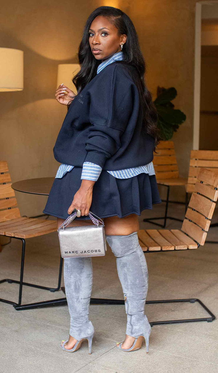 Off-Duty Diva | Sweatsuit Skirt Set