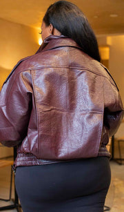 Wine Down | Faux Leather Jacket