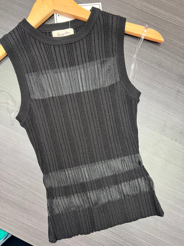 Sheer Intentions | Mesh Panel Tank Top