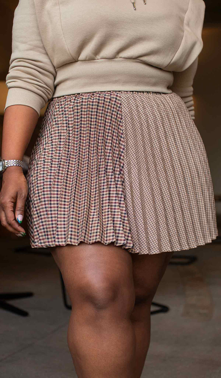 Two-Tone Prep | Pleated Mini Skirt