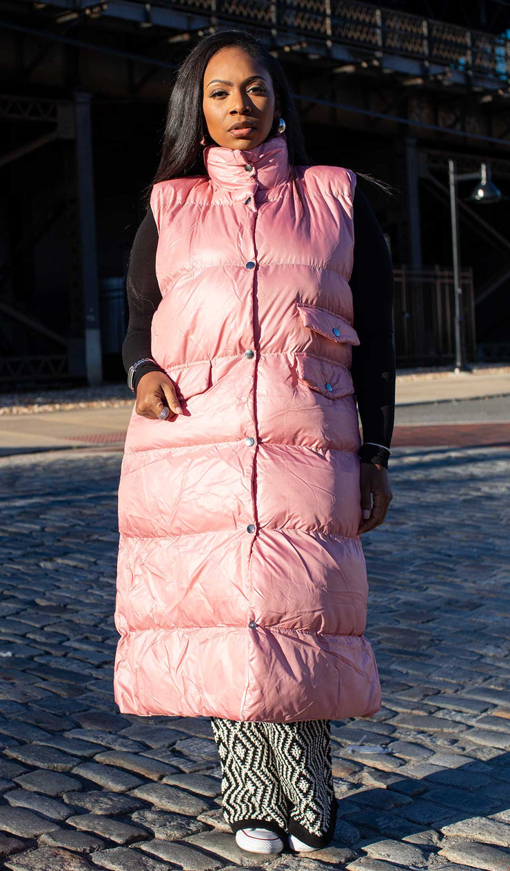 Pretty in Pink |  Long Puff Vest
