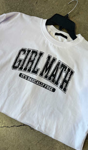 Girl Math  | Oversized Cropped graphic T-shirt