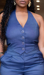 Chambray Daze |  Halter Romper