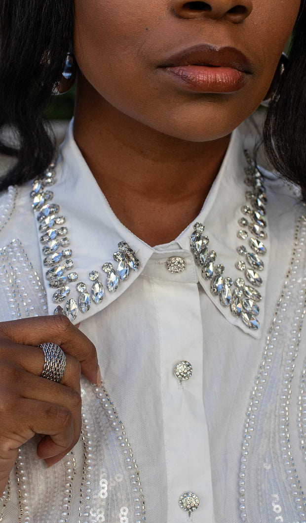 Oh So Bling | Embellished Button-up Shirt