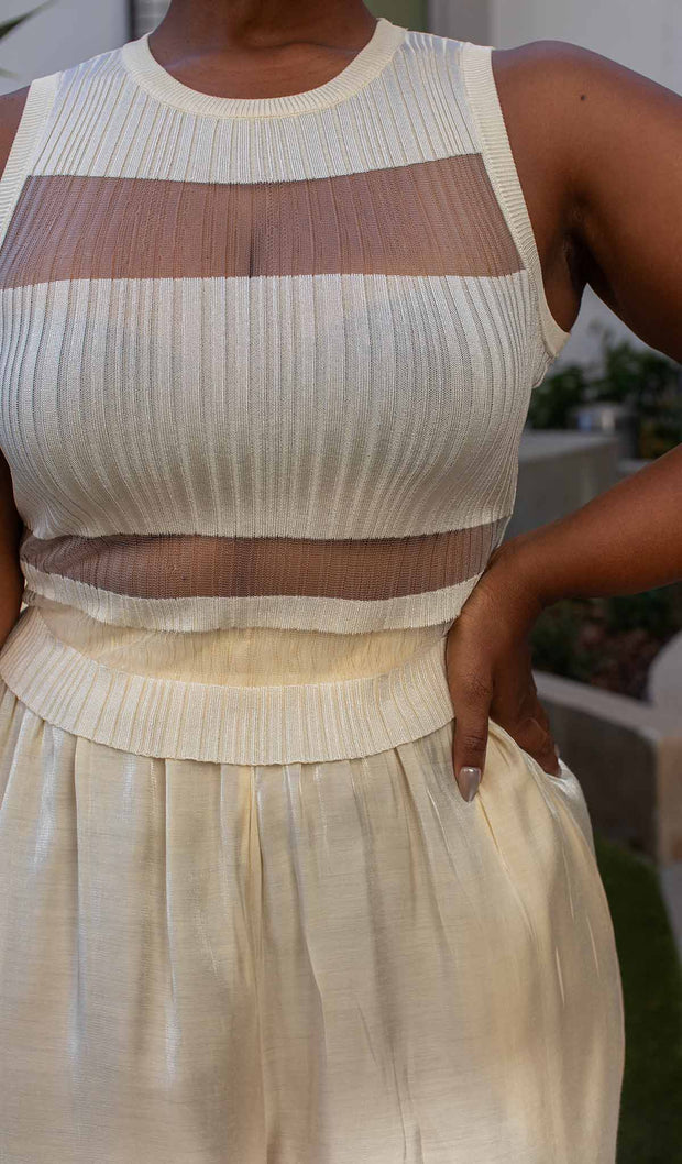 Sheer Intentions | Mesh Panel Tank Top