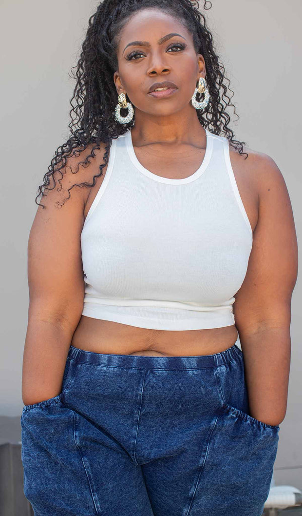 Pure | Cropped Ribbed tank
