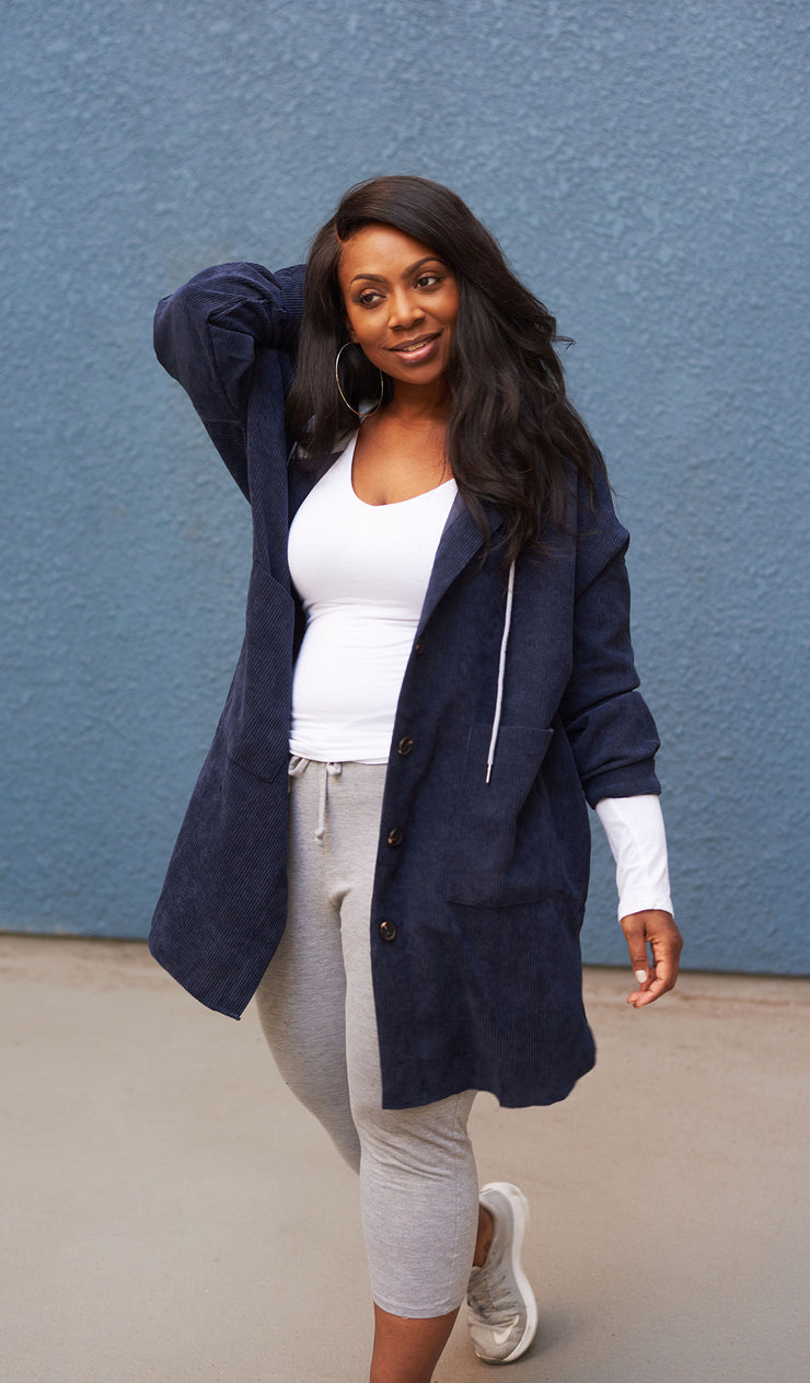 Out And About | hooded Corduroy Jacket