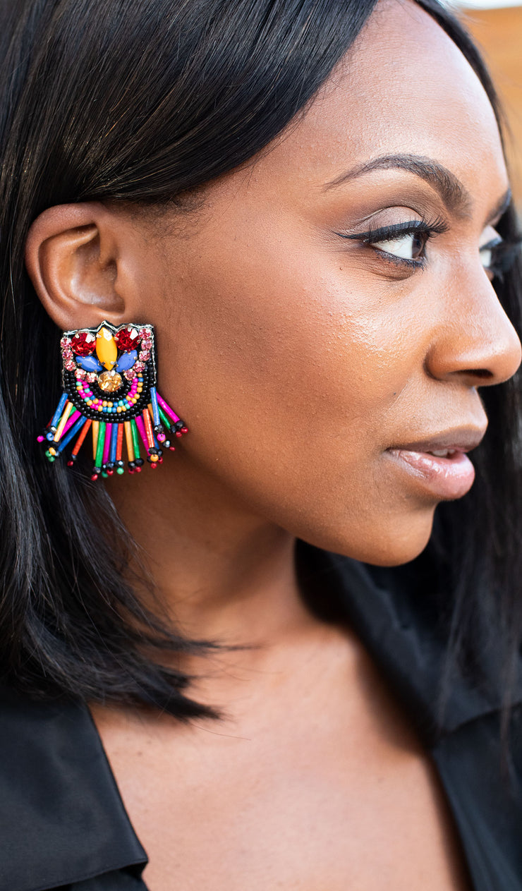 Fiesta | Multi color beaded earrings