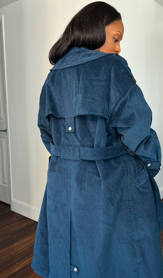 Ms Independent   | Long Corduroy Trench Coat