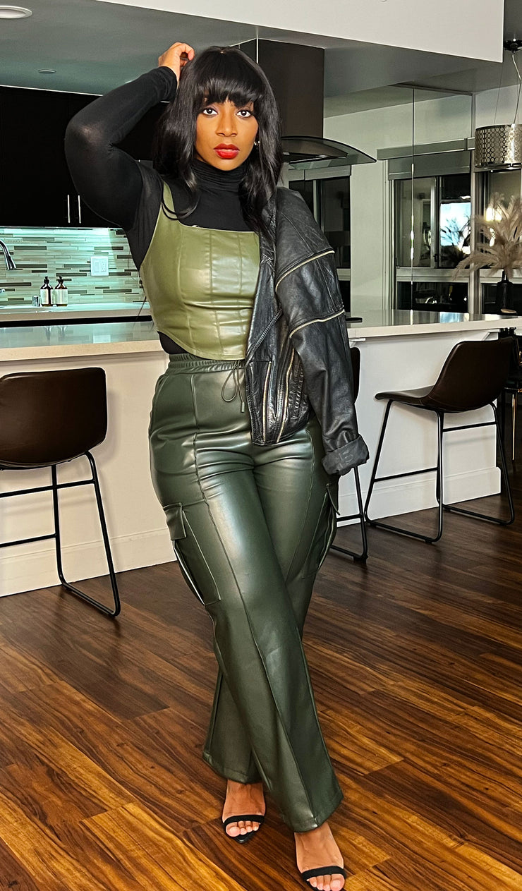 Big Flex  Faux Leather Cargo Pants – Newd Style