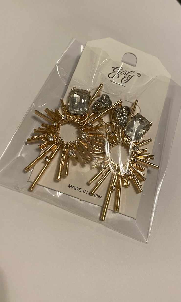 Star  | Gold Embellished Earrings