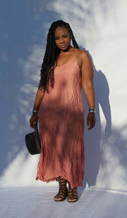 Tasseled |  Crinkle Maxi Dress
