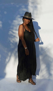 Tasseled |  Crinkle Maxi Dress